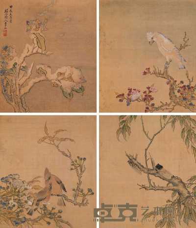 李山 1664年作 花鸟 册（十二开选四） 29×25.5cm×12